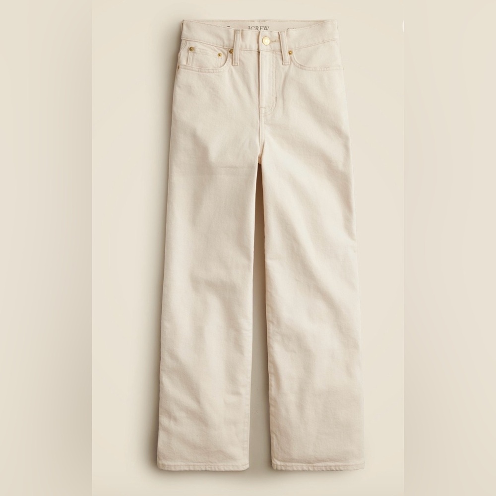 J. Crew Cream Wide-Leg Jeans